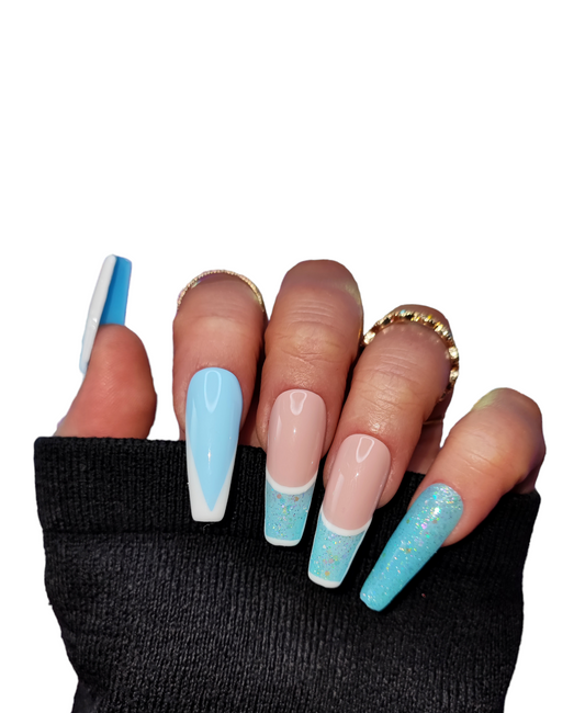 Press On Nails Baby Blue